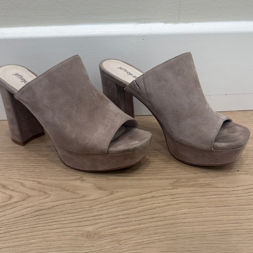 Jeffrey Campbell Beige Platform Mules